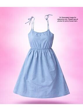 SO Denim Dress Juniors Small Blue Tie Strap Sleeveless Fit & Flare